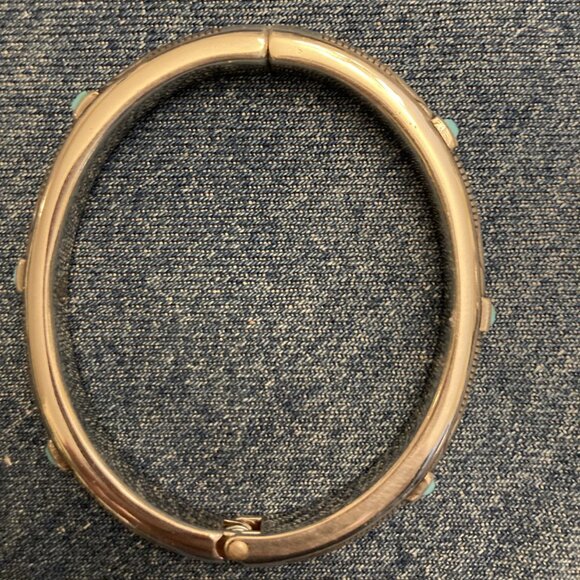 155 Brighton Silver and Turquoise Bangle Bracelet NWOT - Picture 2 of 9